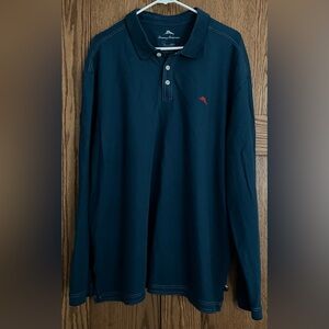 Tommy Bahama long sleeve polo shirt. Sz 3XL. Blue